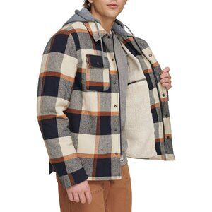 Levi's Plaid Sherpa Lined Hoodie Jacket Insulated $148 Levis